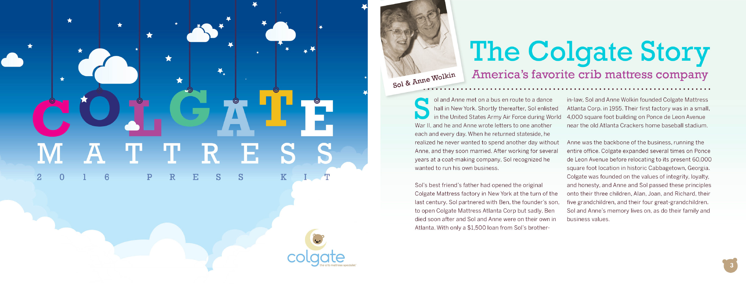 Press Kit Design for Colgate Mattress