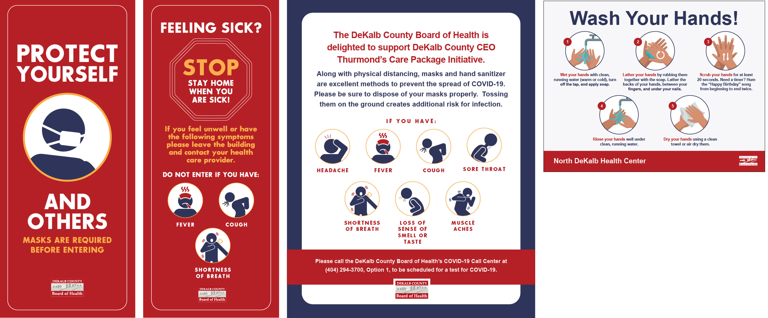 Signage design for DeKalb County's Board of Health COVID-19 Vaccine Campaign