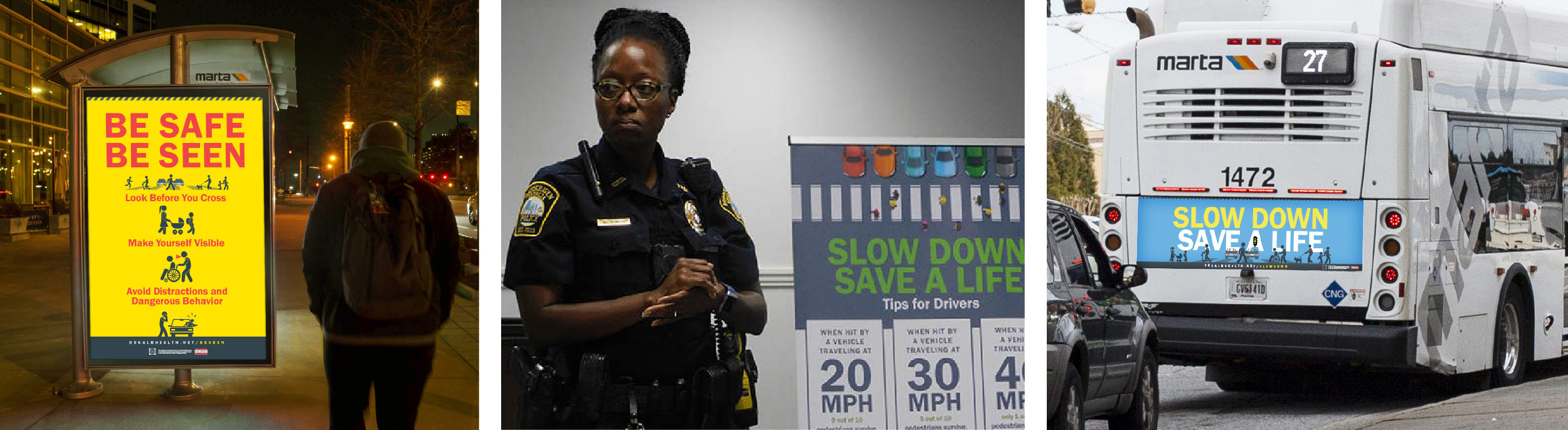 Photos of DeKalb County's Board of Health Pedestrian Safety Campaign