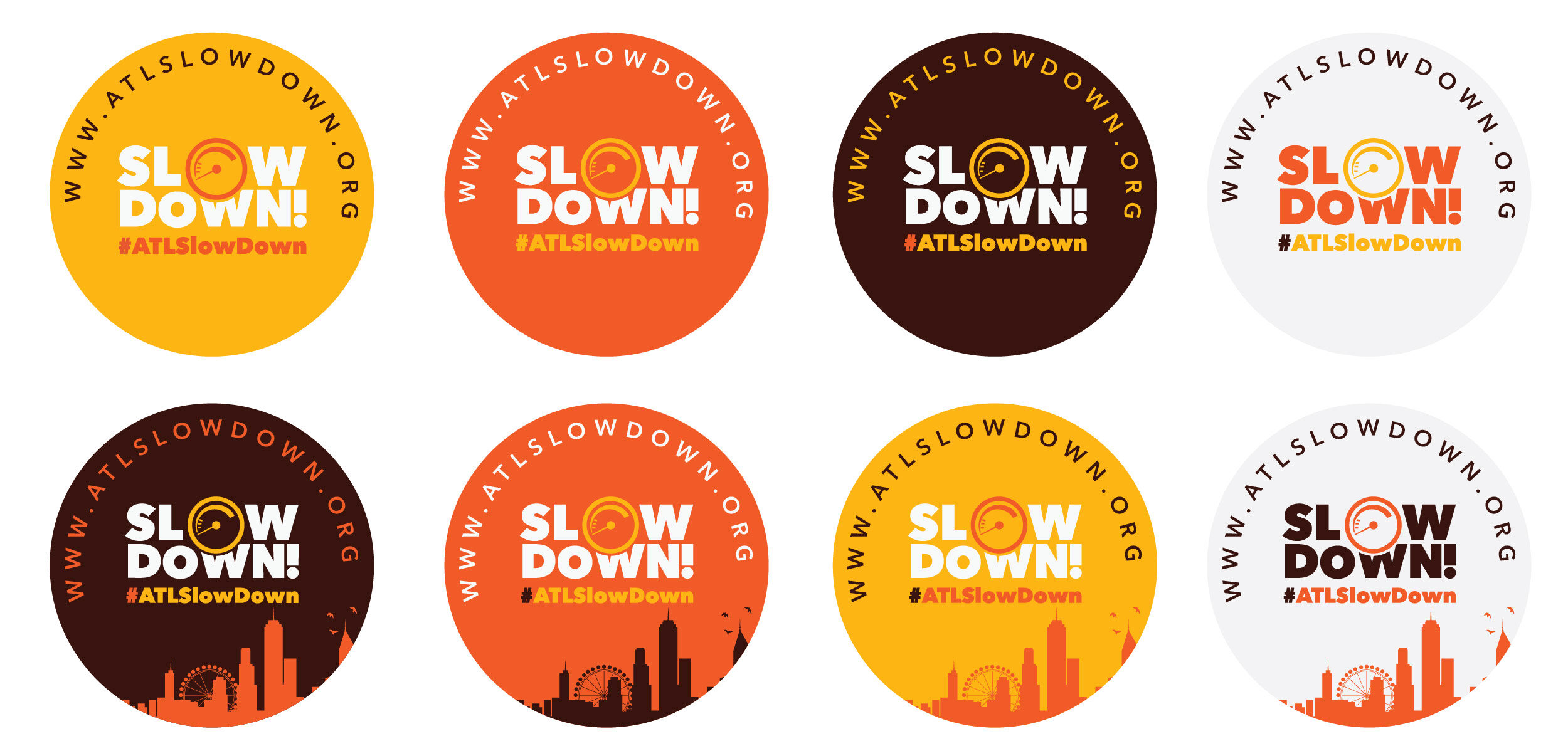 Sticker designs for Slow Down ATL