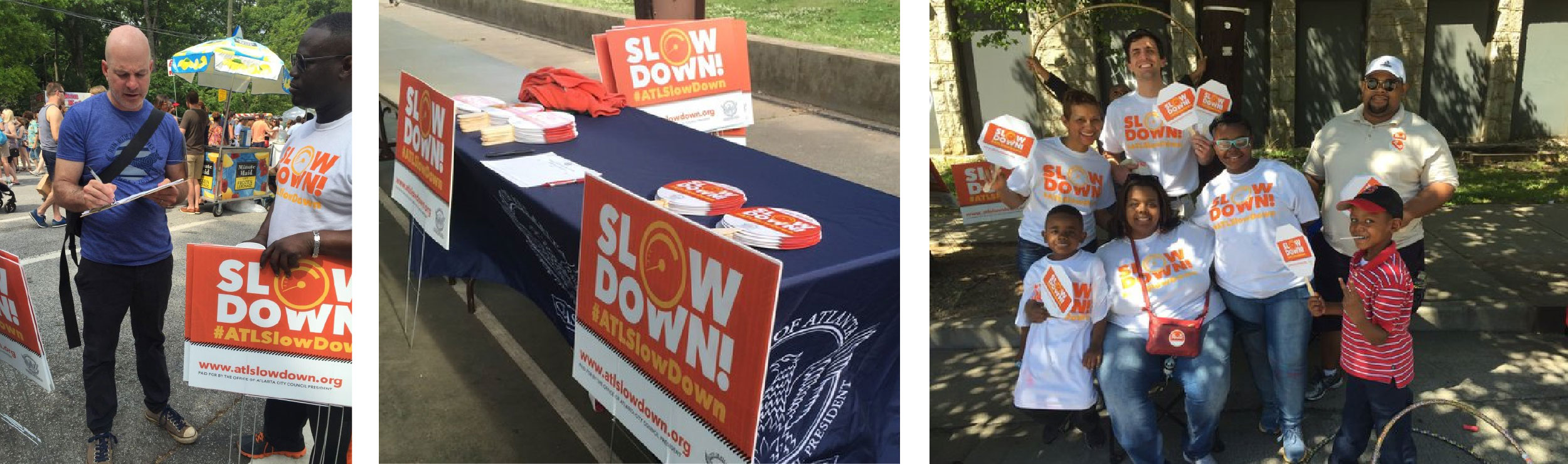 Signage designs for Slow Down ATL